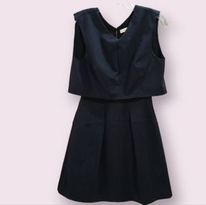 Rebecca Taylor double layers navy blue dress women's size 6 regular